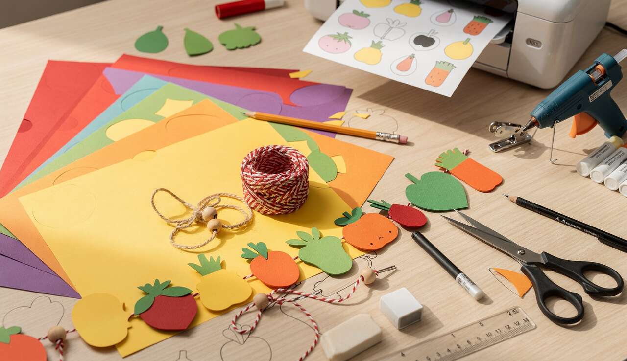Guirlande DIY de fruits et légumes en papier