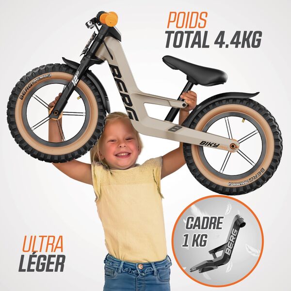 Berg Biky Cross Vélo sans pédales pour Enfants à partir de 2 Ans, Roues 30,5 cm, Frein à Main, Design sûr et léger, réglable pour la Croissance