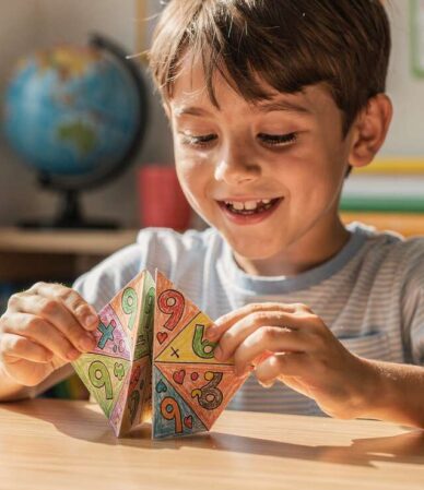 Cocotte en papier : apprendre la table de 9 en s'amusant