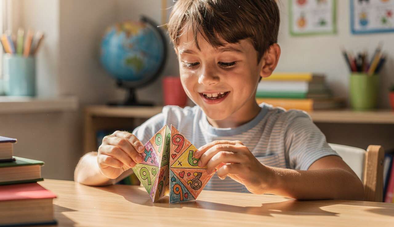 Cocotte en papier : apprendre la table de 9 en s'amusant