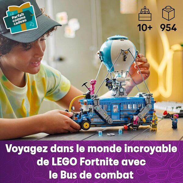 LEGO Fortnite Bus de Combat - Jouet de Construction - Véhicule de Jeu Vidéo avec 9 Minifigurines de Personnages & Accessoires - Décoration de Noël - Cadeau pour Gamer, Garçon ou Fille dès 10 ans 77073