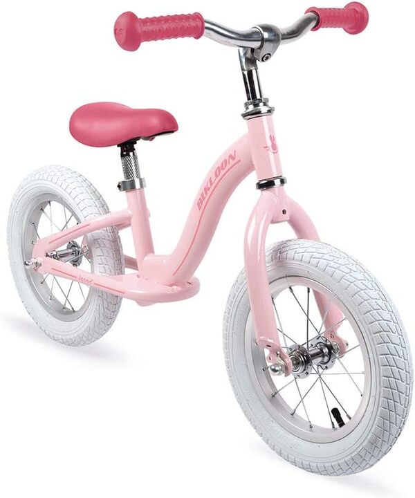 Janod - Draisienne en Métal - Look Rétro Vintage - Apprentissage Équilibre et Autonomie - Selle Réglable, Pneus Gonflables - Panier Inclus - Couleur Rose - Dès 3 ans, J03295