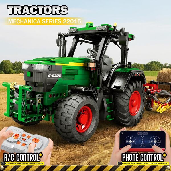 Reobrix Ensemble de blocs de construction 22015, application télécommandée pour adultes, kit de camion agricole, cadeau pour garçons et filles à partir de 14 ans