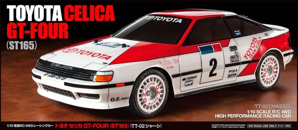 Tamiya TT-02 1:10 RC Toyota Celica GT-Four TT-02 Multicolore 1:10 Auto RC électrique Rally 4 Roues motrices (4WD) kit à