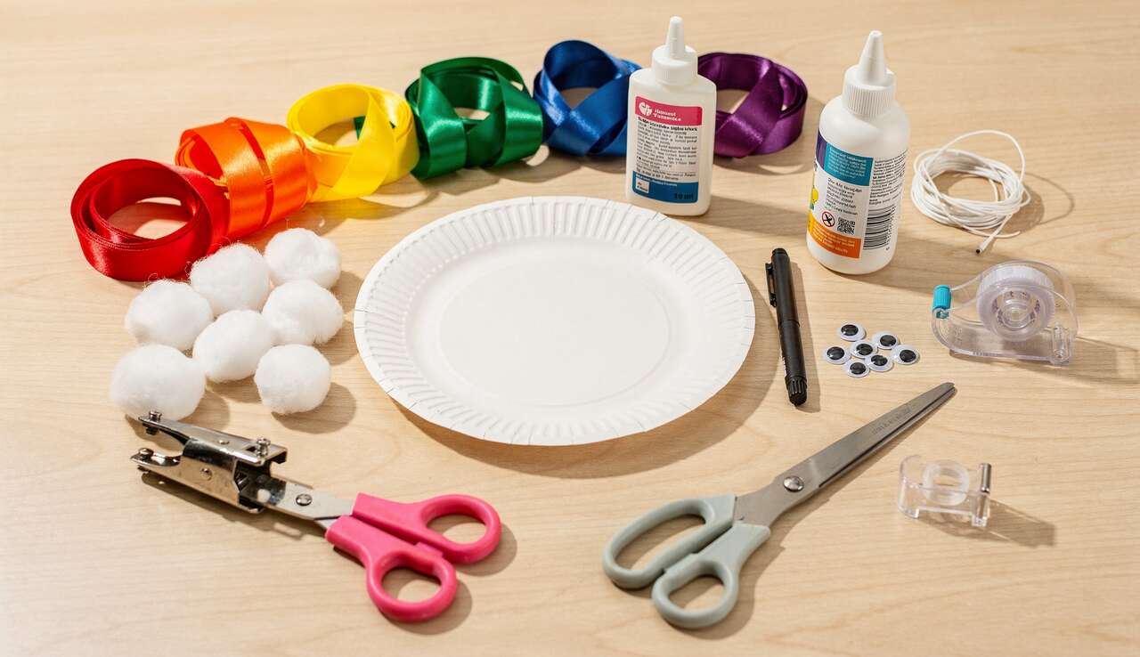 Créer un nuage arc-en-ciel avec une assiette en carton : bricolage DIY pour enfants