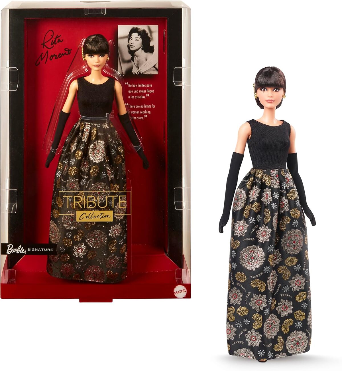 Avis sur Barbie Signature Tribute : rita Moreno élégante en robe noire