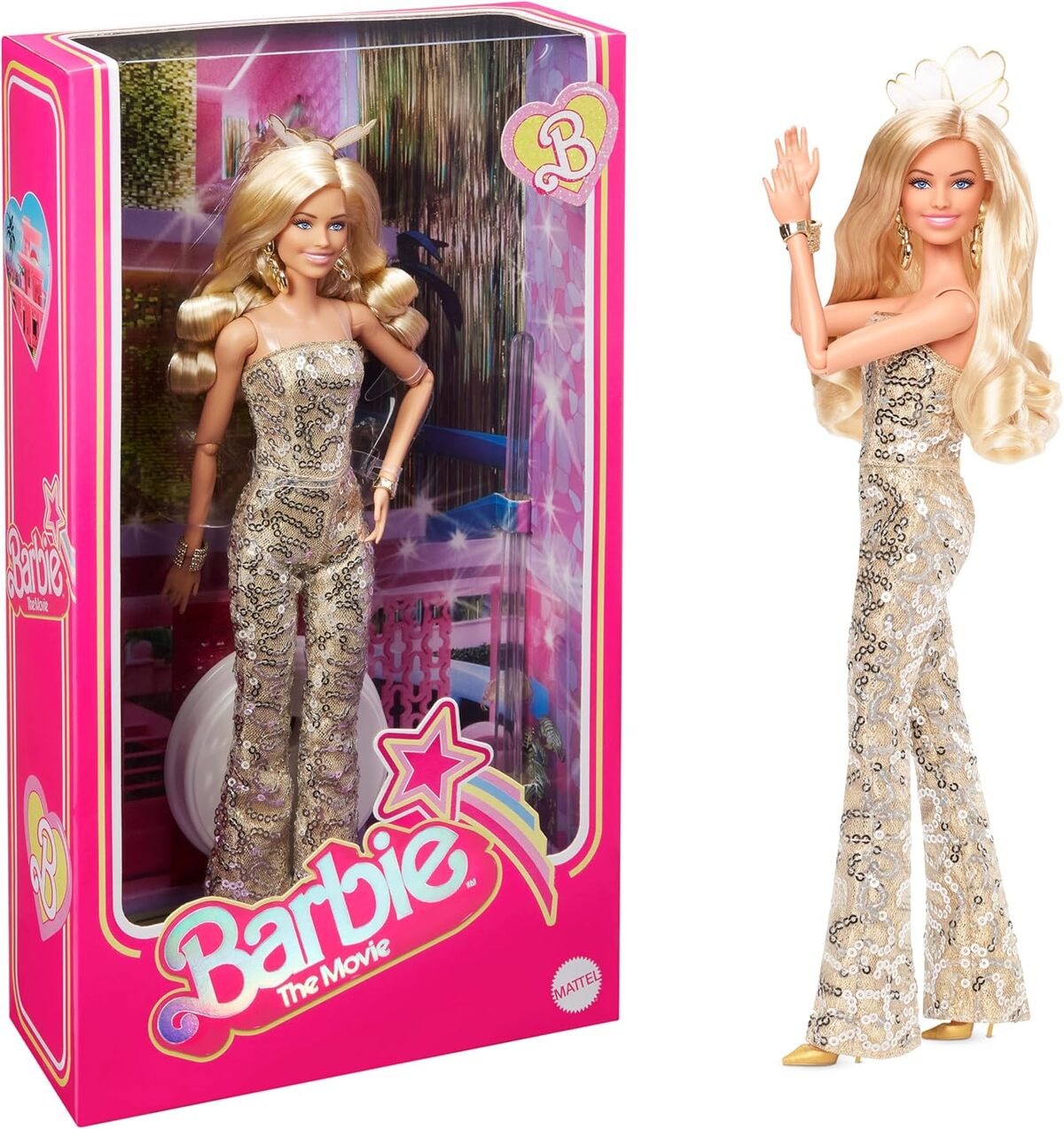 Avis sur la barbie mannequin HPJ99 en combinaison disco dorée