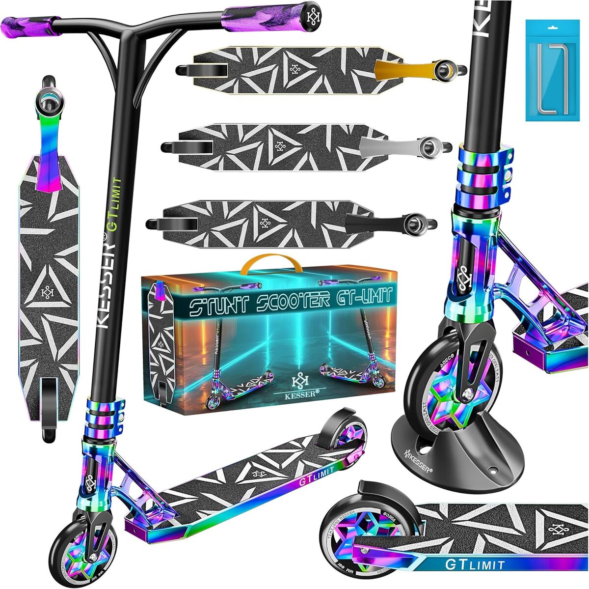 Test de la trottinette freestyle KESSER® GT-Limit 360° en or