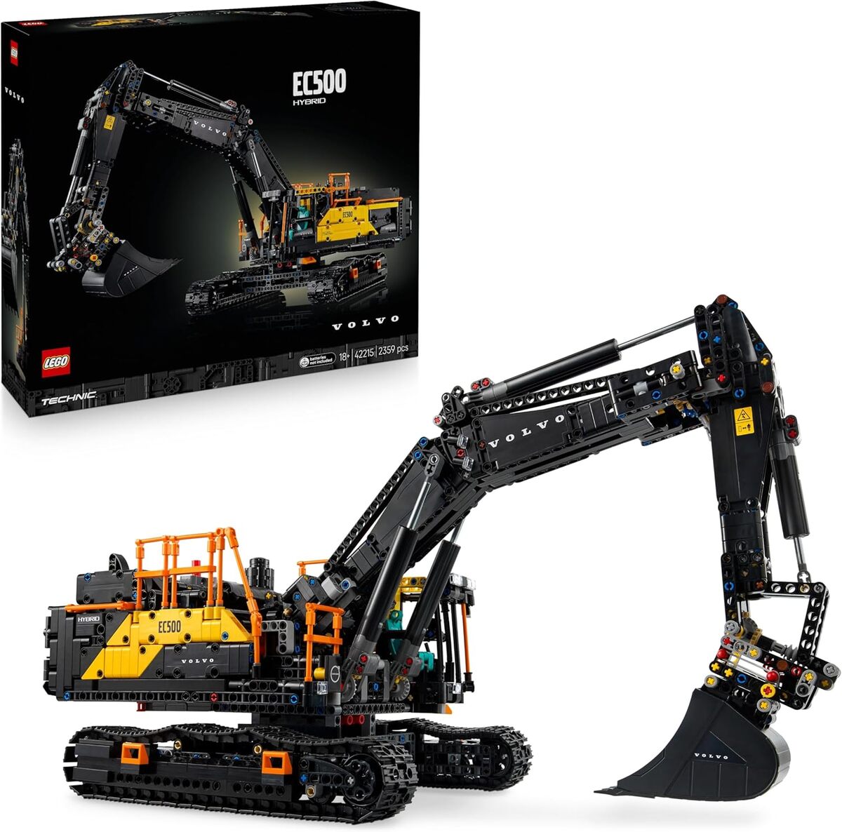 Test LEGO Technic pelleteuse Volvo EC500 hybride : maquette de construction motorisée 42215