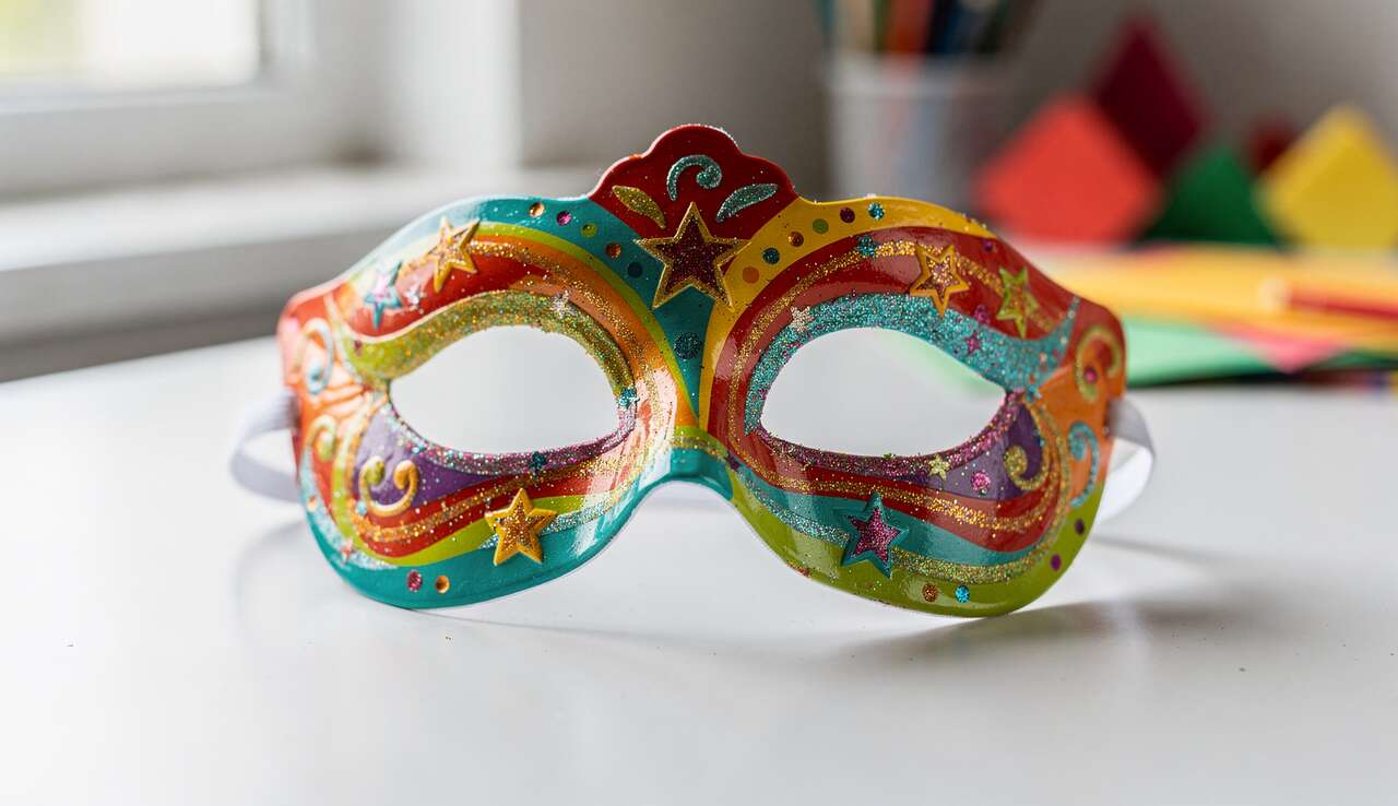 Masque de carnaval à colorier pour enfants