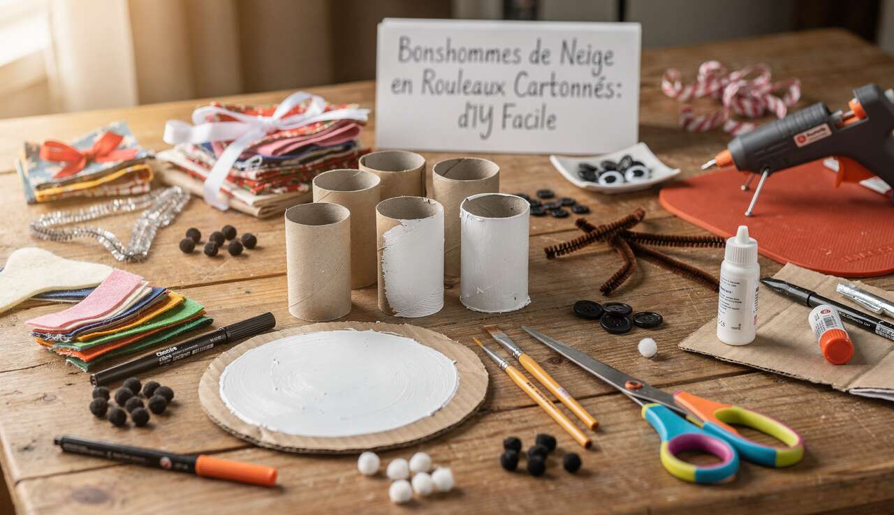 Bonshommes de Neige en Rouleaux Cartonnés : dIY Facile