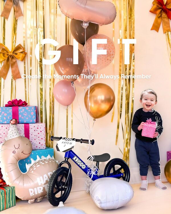 KRIDDO Draisienne 2 Ans, Vélo Bébé sans Pédales 1.5-5 Ans, Vélo Enfant 12 Pouces avec Plaque Individuelle (3 Ensembles d'Autocollants Inclus), Cadeau pour Garçons et Filles 2 à 3 Ans