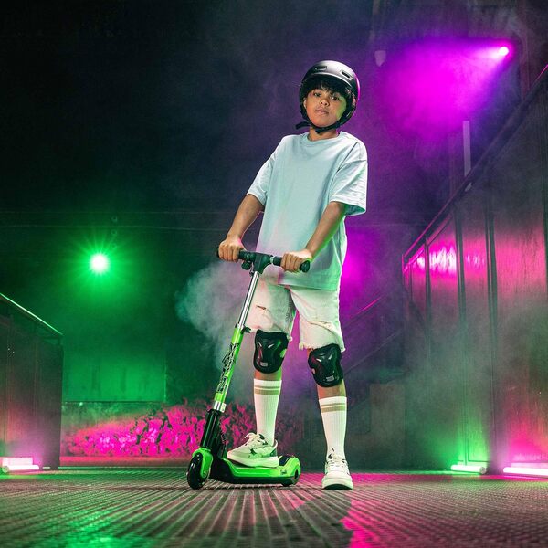 Xootz Kids' Elements Electric Foldable Scooter, LED Light Up Wheel and Collapsible Handlebars