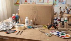 Créer une fusée en carton pour enfants : tutoriel DIY