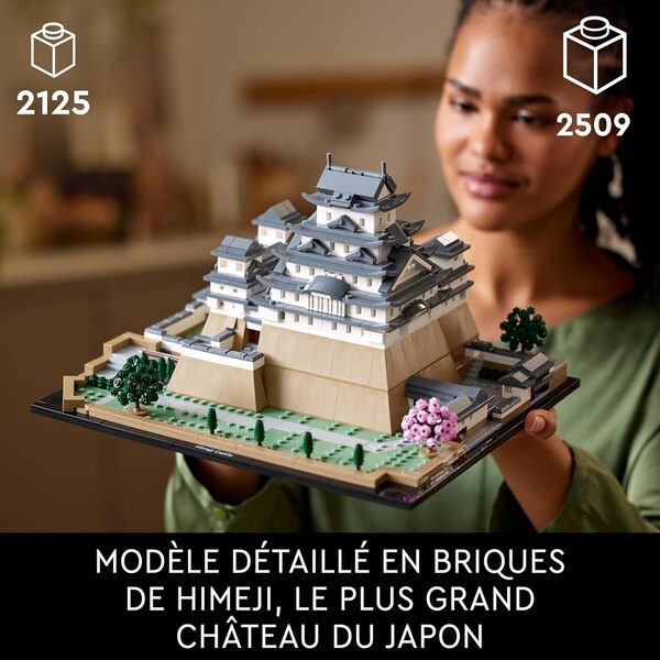 LEGO 21060 Architecture Le Château d'Himeji, Kit de Construction de Maquette pour Adultes, Idée Cadeau pour Fans de Jardinage et de Culture Japonaise, Comprend des Cerisiers en Fleurs à Construire