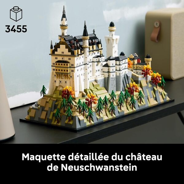 LEGO Architecture Le Château de Neuschwanstein - Set de Construction pour Adulte - Maquette DIY pour Décoration Intérieure - Tours, Cours & Intérieur Détaillé - Cadeau pour Passionnés d'Histoire 21063