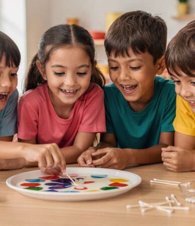 Expérience du lait magique pour enfants : science amusante