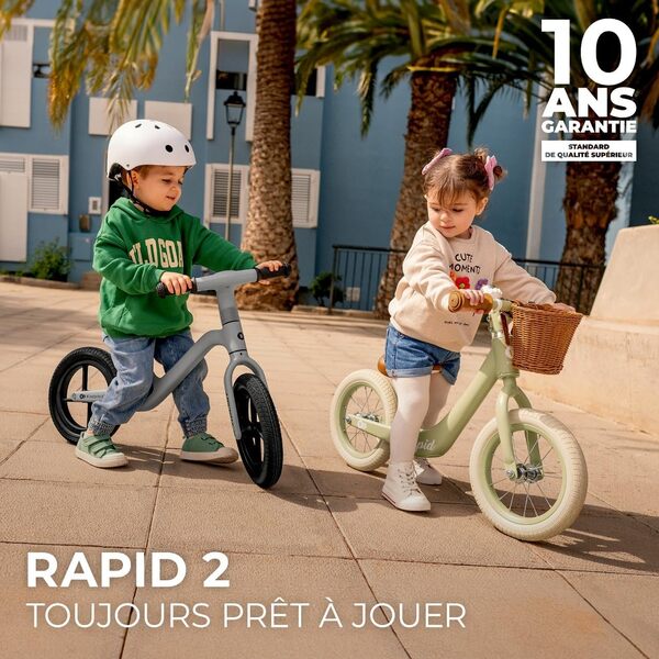 Kinderkraft Rapid 2 Draisienne en Métal, Vélo sans Pédale, Velo Bebe, Siège Réglable, Style Rétro, pour Les Enfants de 2 Ans, pèse 3,7 kg