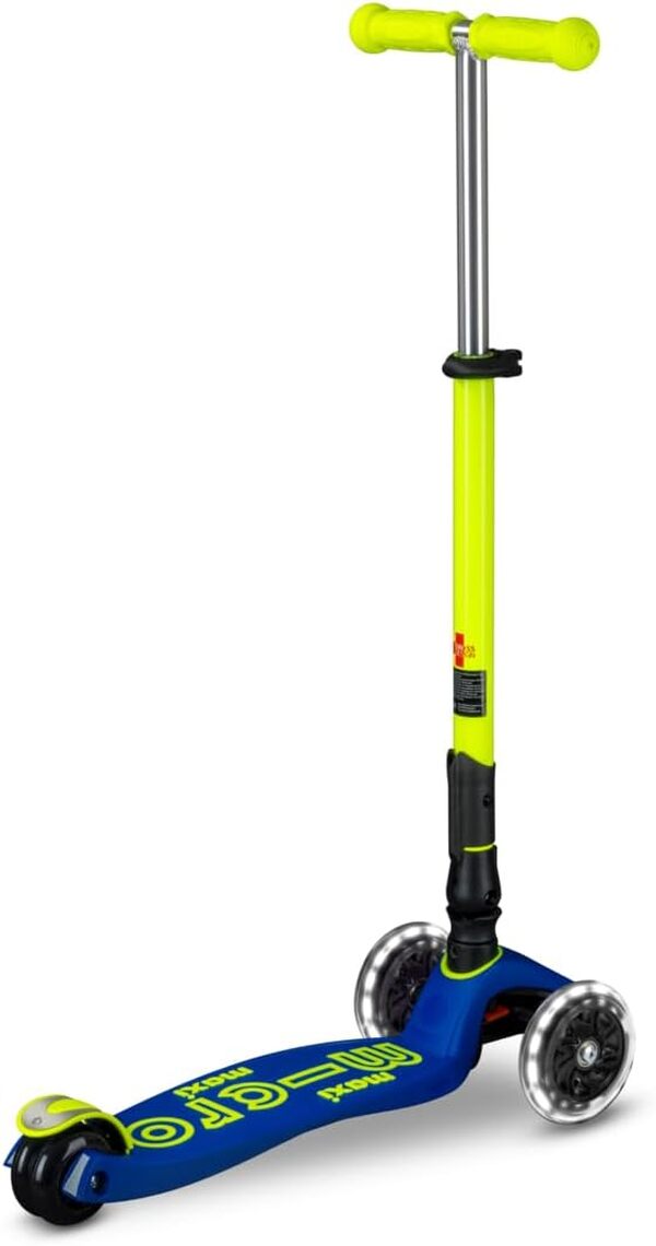 micro Maxi micro Deluxe Trottinette Pliable à LED Fluo réglable en Hauteur et Pliable pour Enfants à partir de 5 Ans avec Roues à LED et Roues LED pour garçons et Filles de 5 à 10 Ans