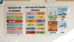 Affiche éducative : apprends les jours, mois et saisons