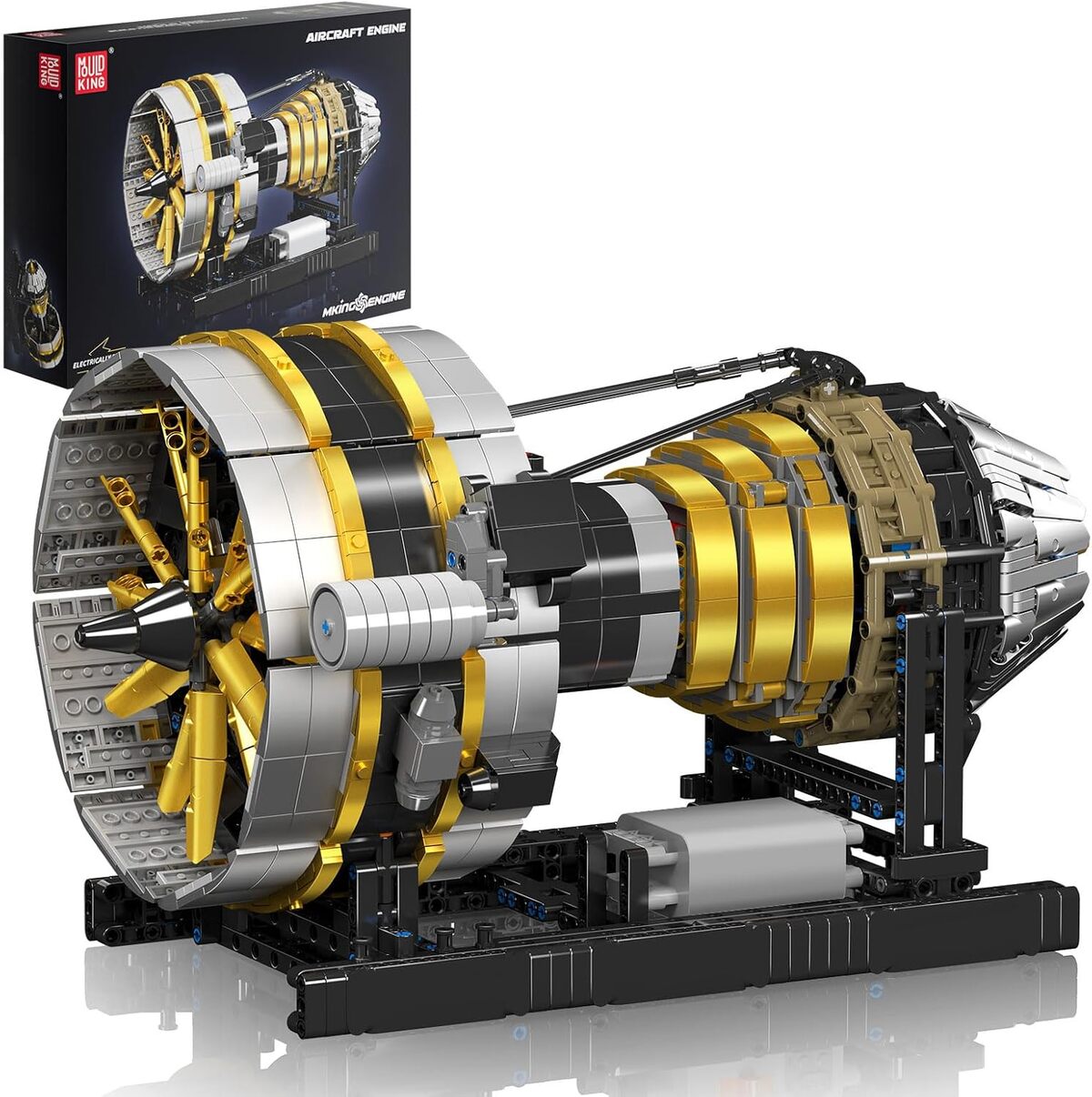 Test du moteur d'avion Mould King 10141 : modèle turbofan en briques