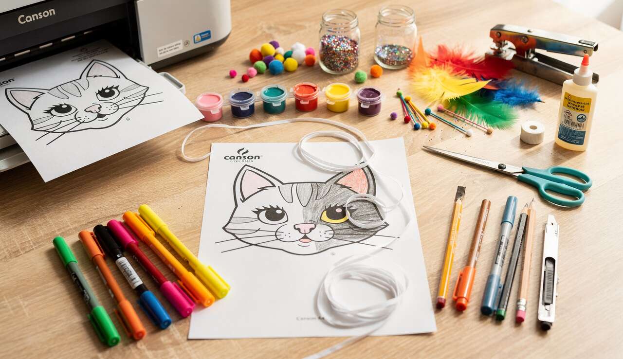 Masque de chat à imprimer pour le carnaval