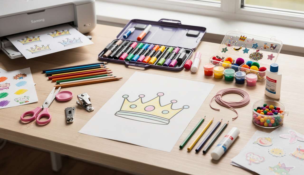 Couronne à Imprimer et Colorier : activité DIY pour Enfants