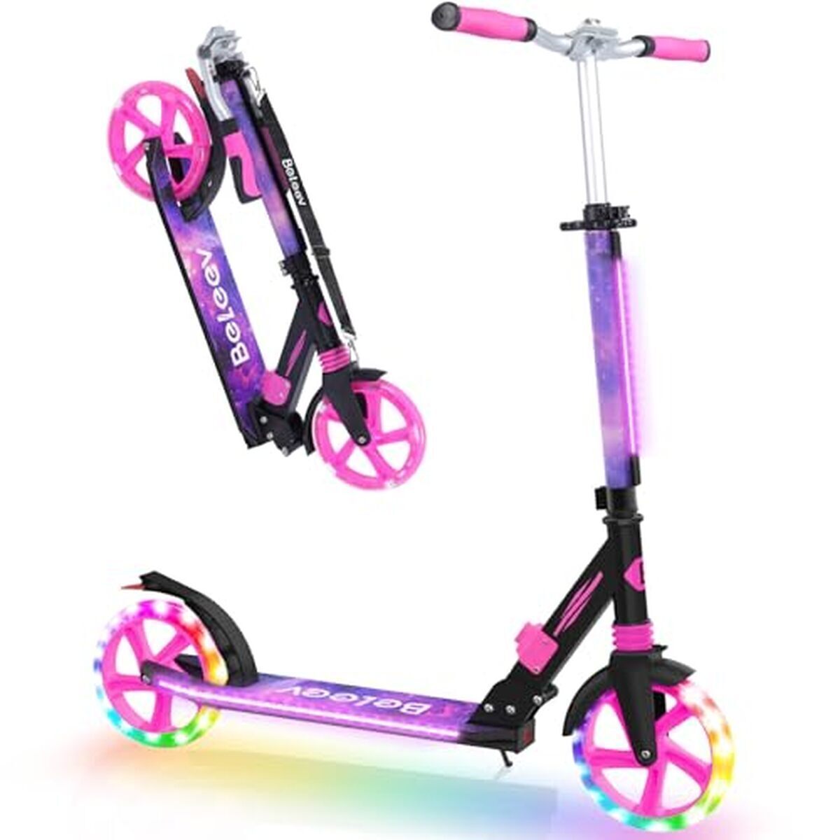 Test : trottinette Beleev pliable à LED pour enfants et plus