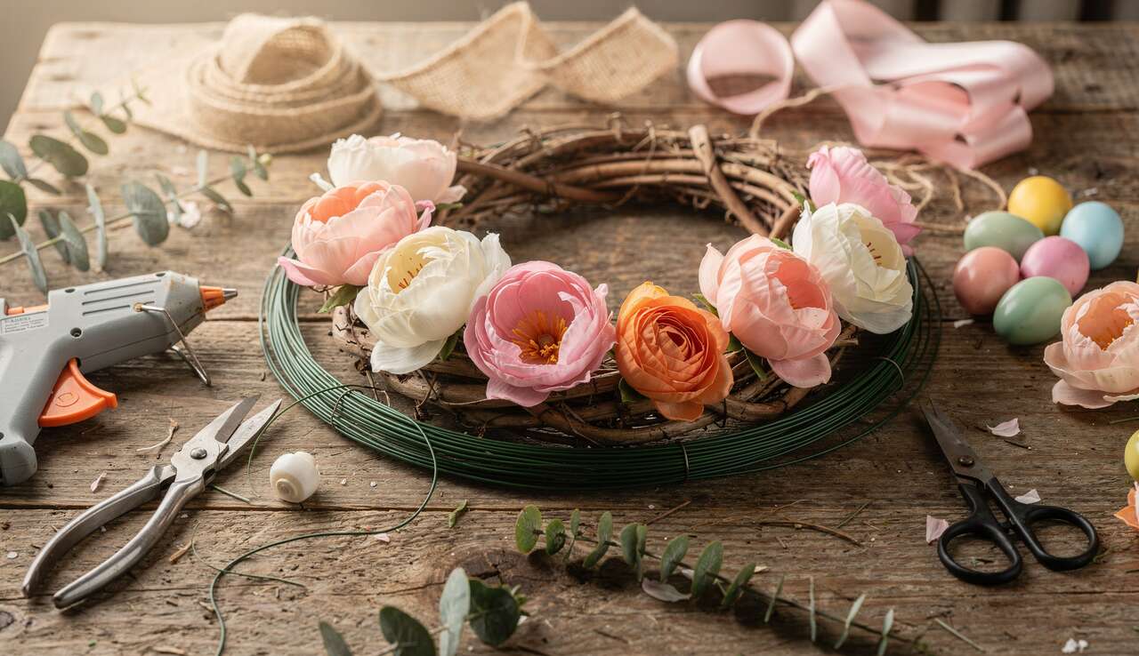 DIY : couronne de Pâques à suspendre