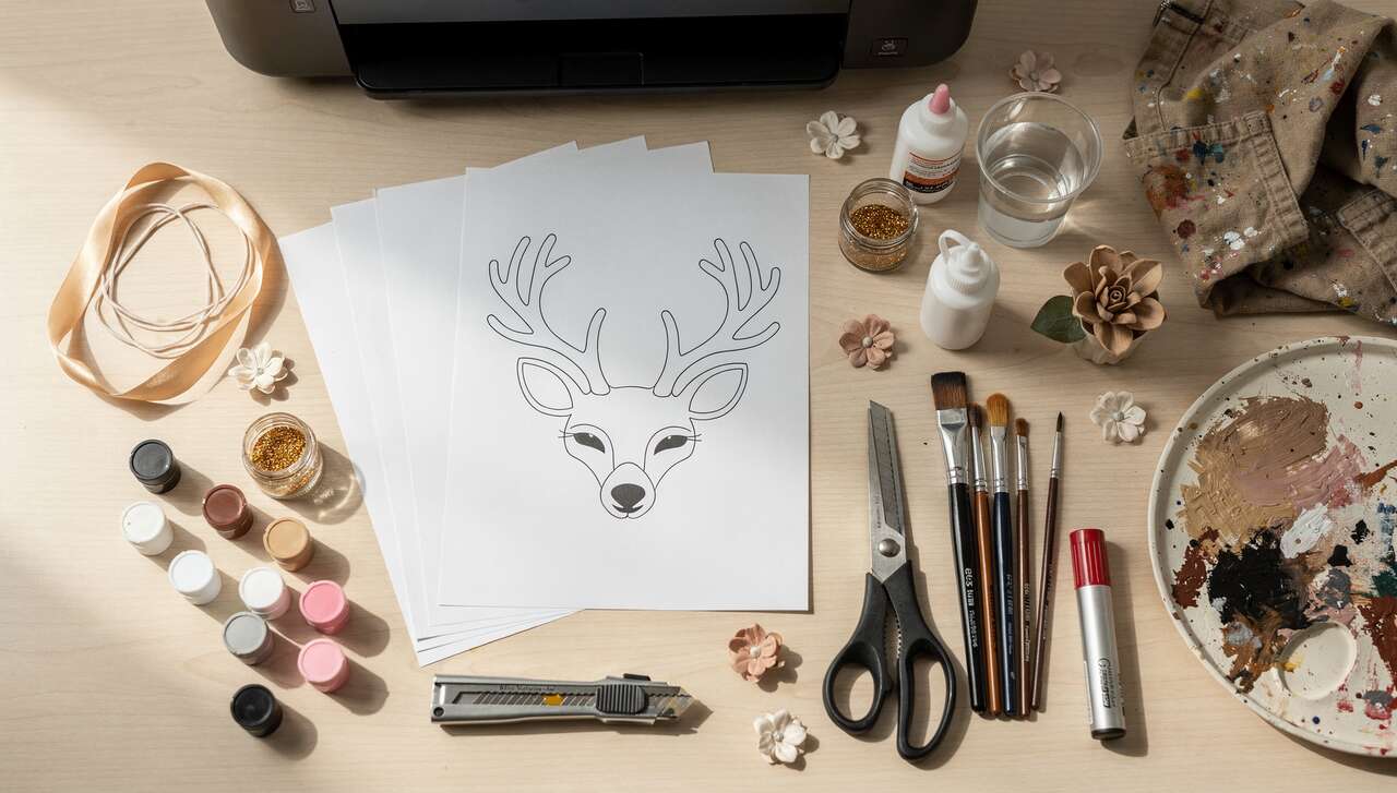 Masque de biche à imprimer : guide DIY pour les enfants