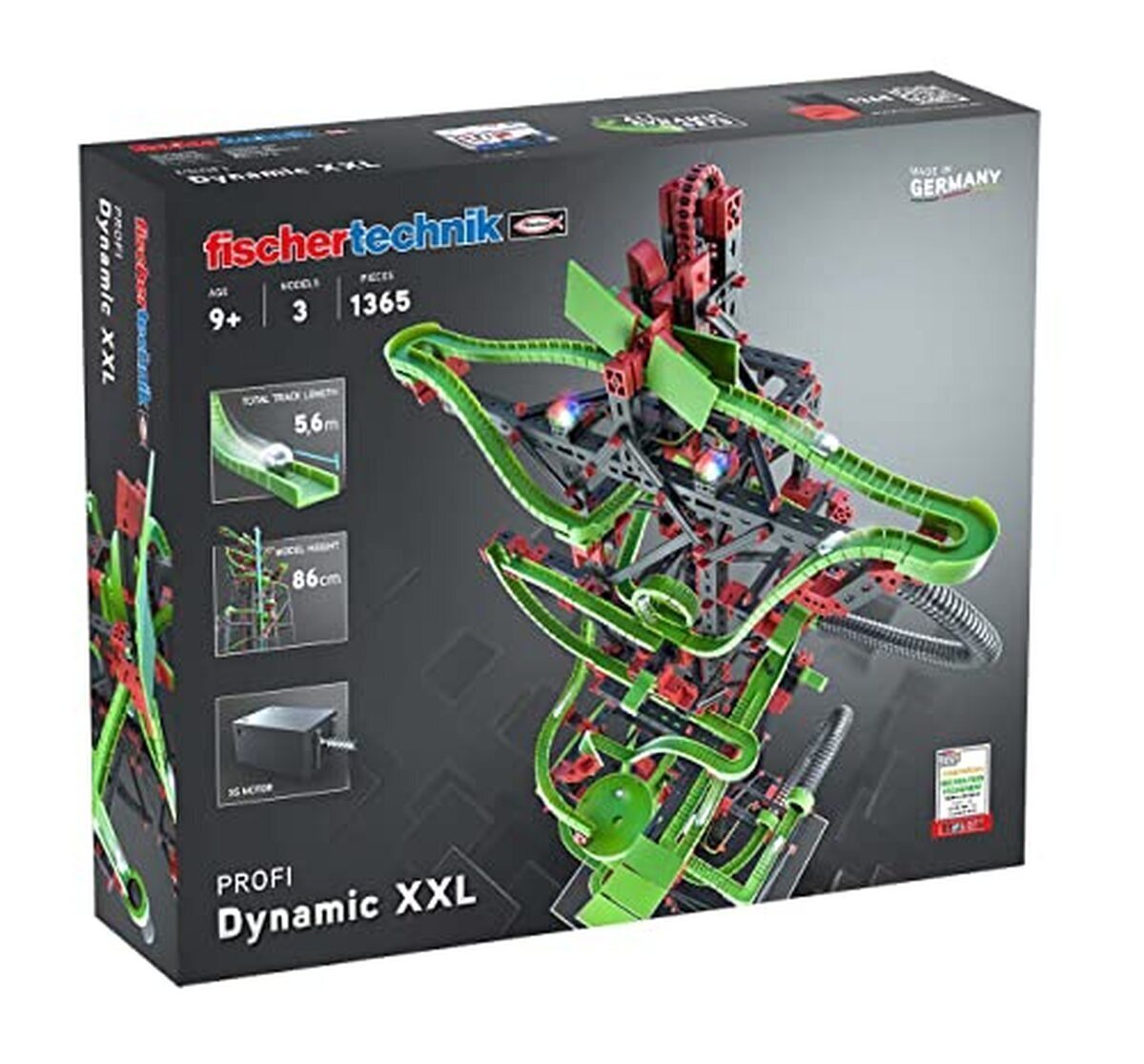 Test : fischertechnik Circuit de billes Dynamic XXL avec LED et looping