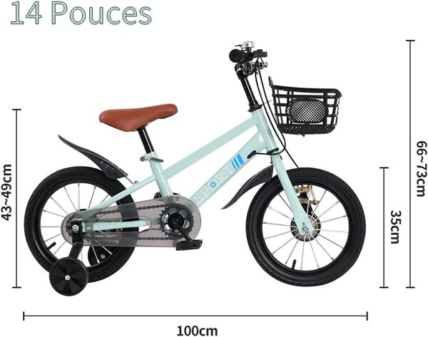 Découvrez le vélo enfant XUANYU Azure 14 pouces : stabilité, rétropédalage et aventure en toute sécurité pour les petits cyclistes.