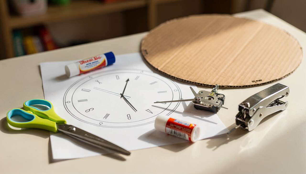 Cadran d'horloge à imprimer : bricolage facile pour enfants