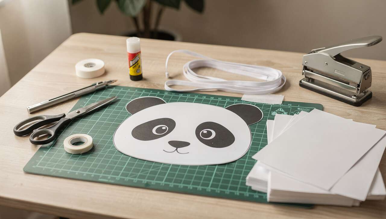 Masque de panda à imprimer et fabriquer facilement