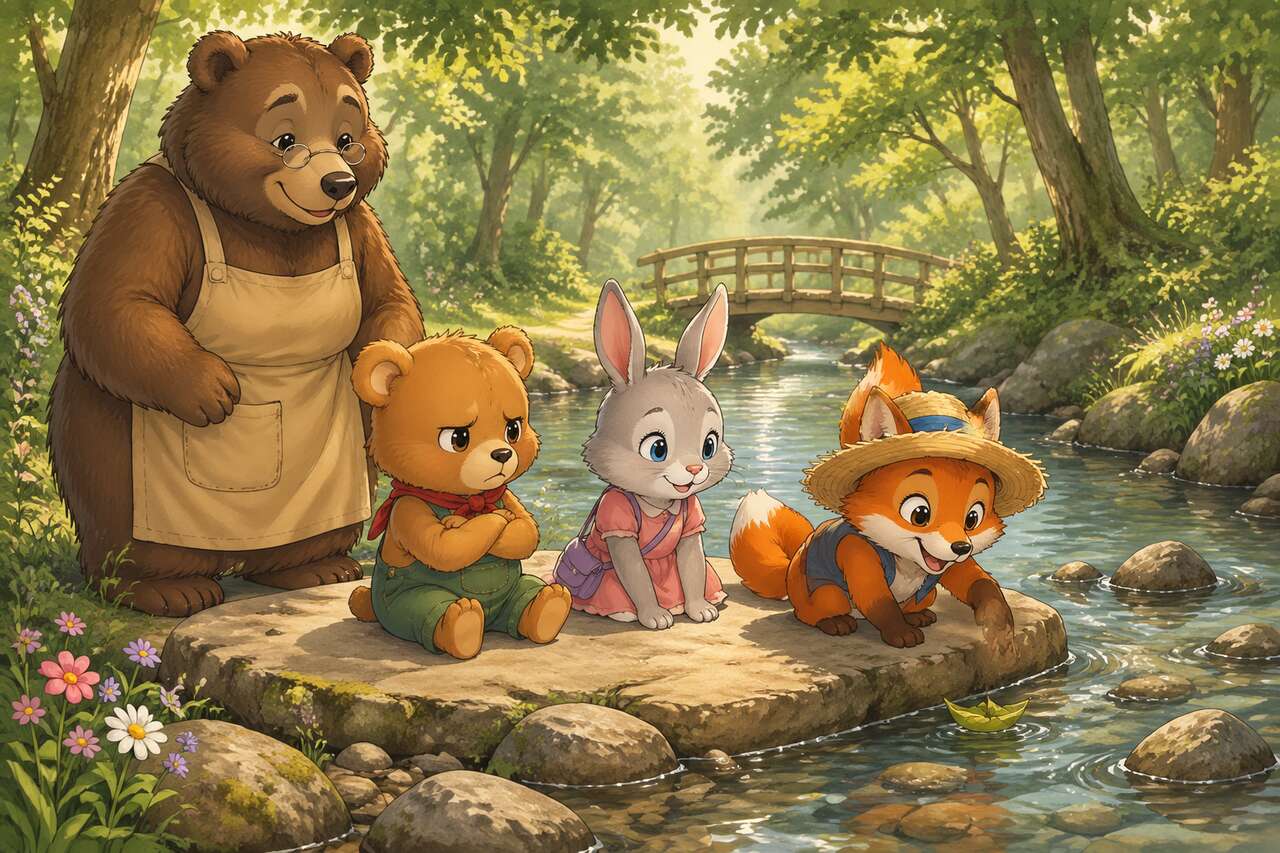 Au bord du ruisseau, l’eau chuchote pendant qu’une discussion calme commence