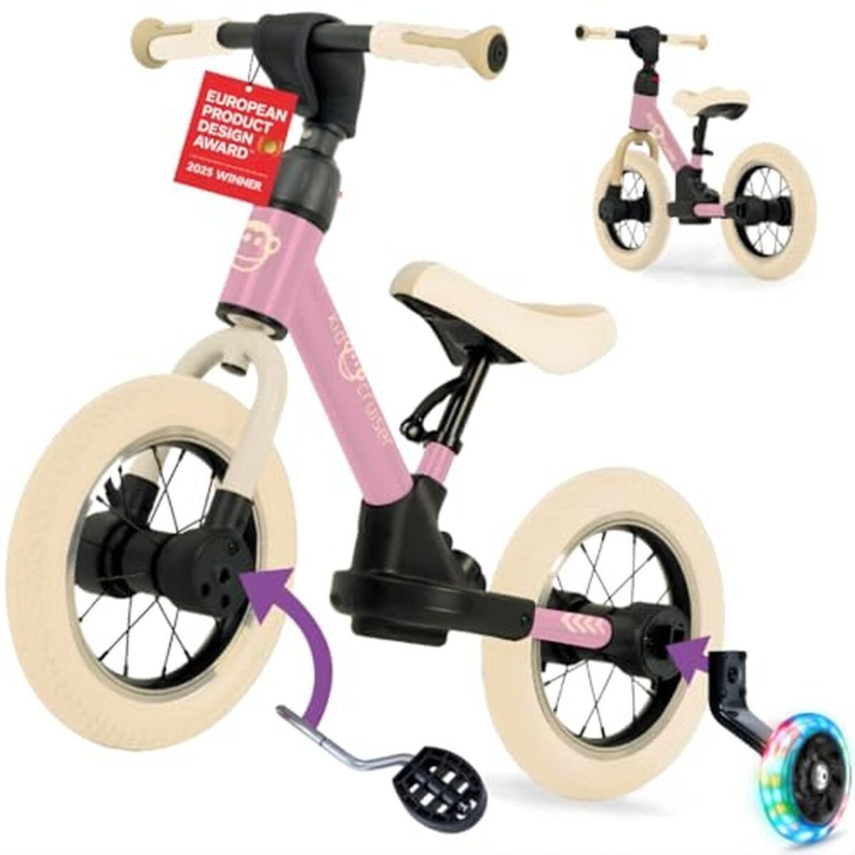 Test : kidcruiser PedalPlay draisienne évolutive 2+ ans avec roues LED