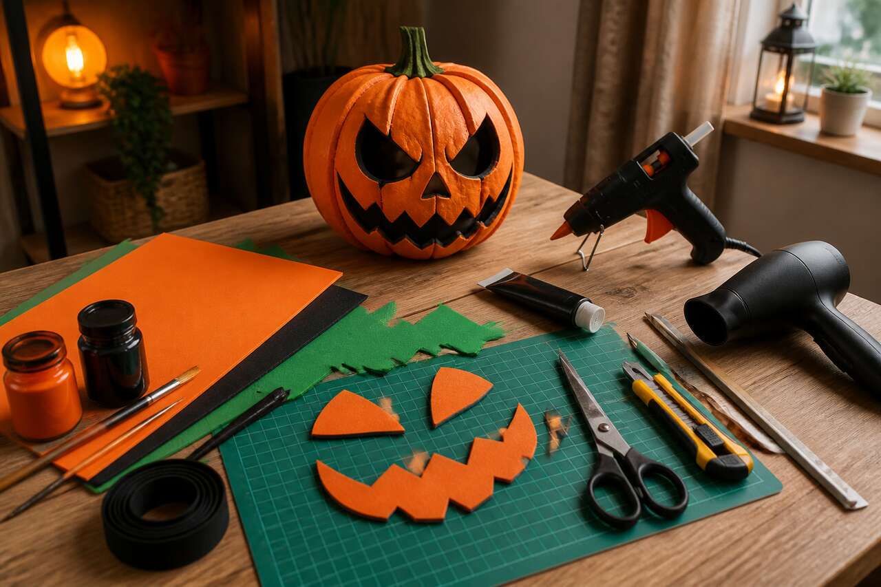 Comment fabriquer un masque citrouille en mousse ?