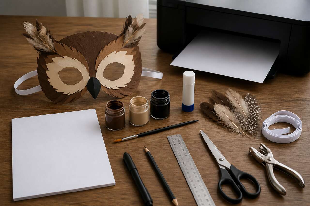 Masque de hibou à imprimer : bricolage facile pour enfants