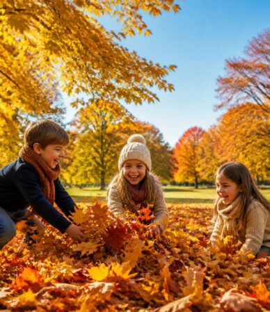 Imagier de l'automne à imprimer - Exercices de lecture pour enfants