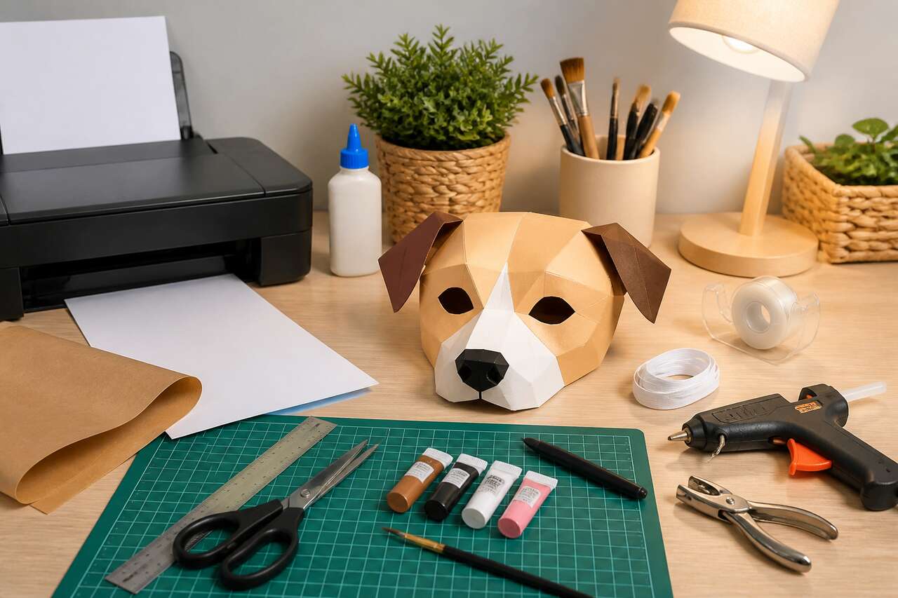 Masque de chien à imprimer et fabriquer soi-même