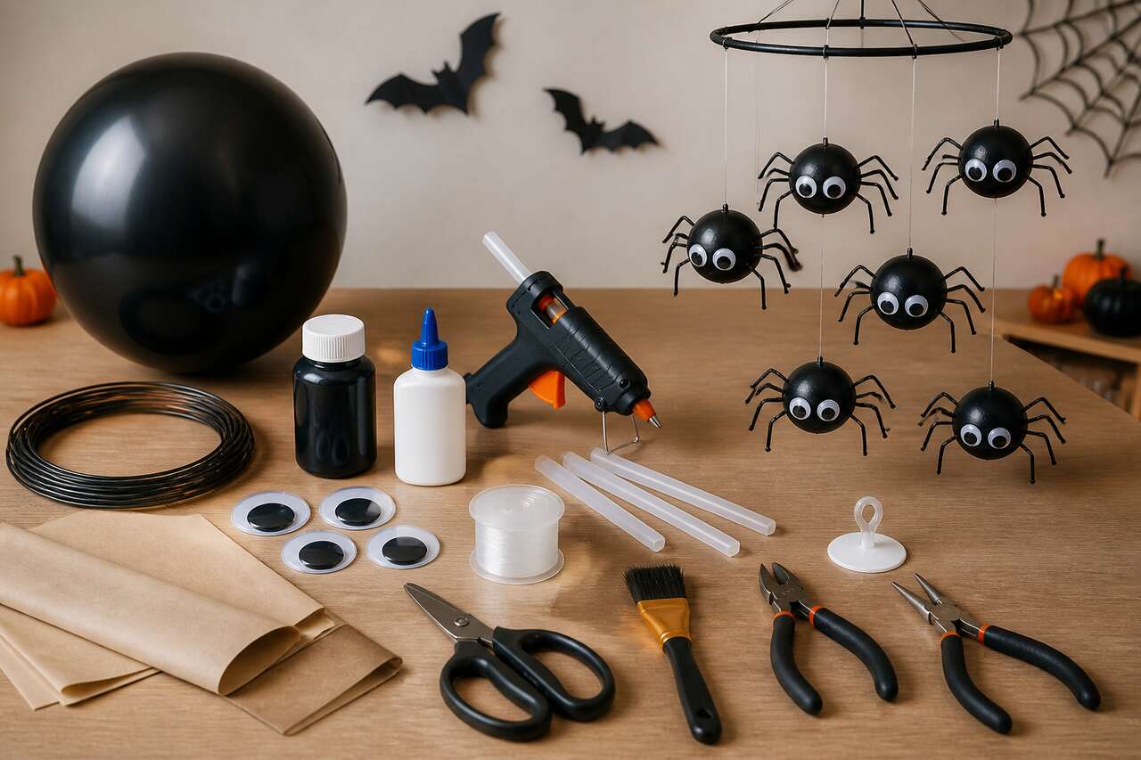 Araignée mobile DIY pour Halloween : idées déco à faire soi-même