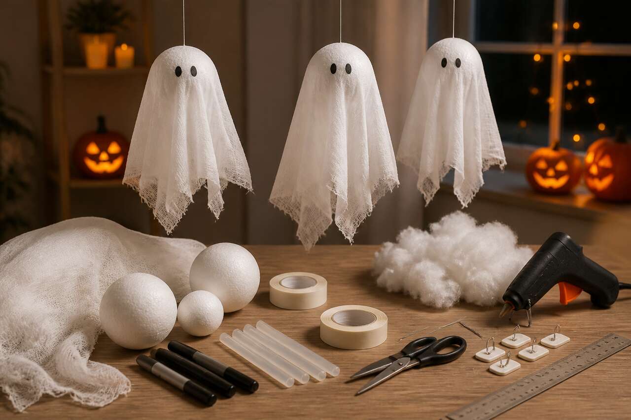 Déco fantôme à suspendre : dIY facile pour Halloween