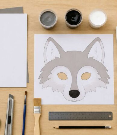Masque de loup à imprimer pour enfants : activité DIY facile