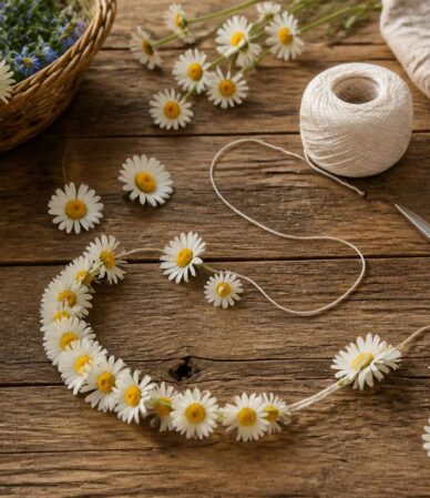 Comment faire un collier de pâquerettes ?