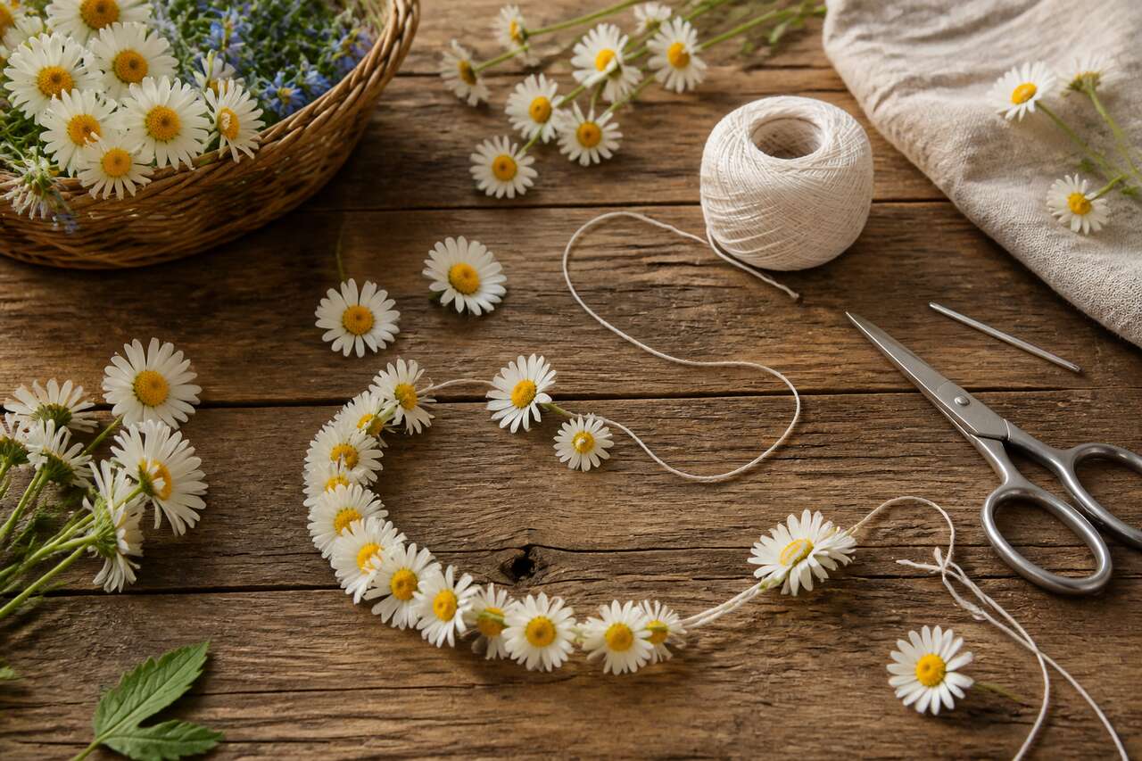 Comment faire un collier de pâquerettes ?