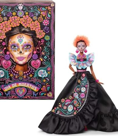 Avis : poupée Barbie Día de Muertos 2026 – robe noire et accessoires colorés