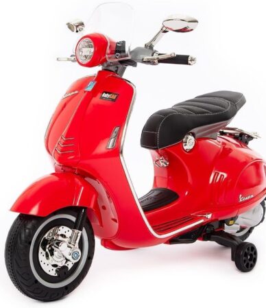 Test de la BabyCar Vespa 12V : moto enfant électrique avec sons et MP3
