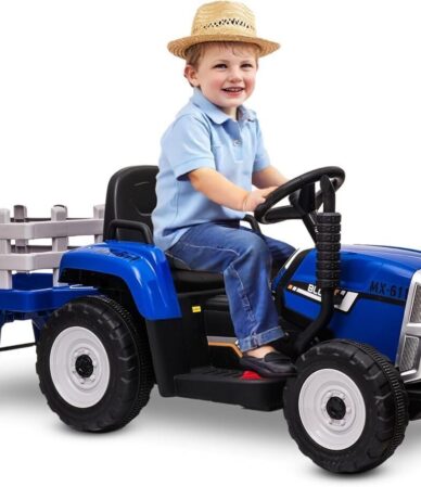 Test du tracteur électrique enfant New Holland 12V de Babycar : fun assuré !