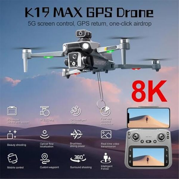Découvrez notre test complet du drone LKHLTBF K19 Max avec caméra 4K et GPS intégré. Performances, autonomie et fonctionnalités analysées en détail. 